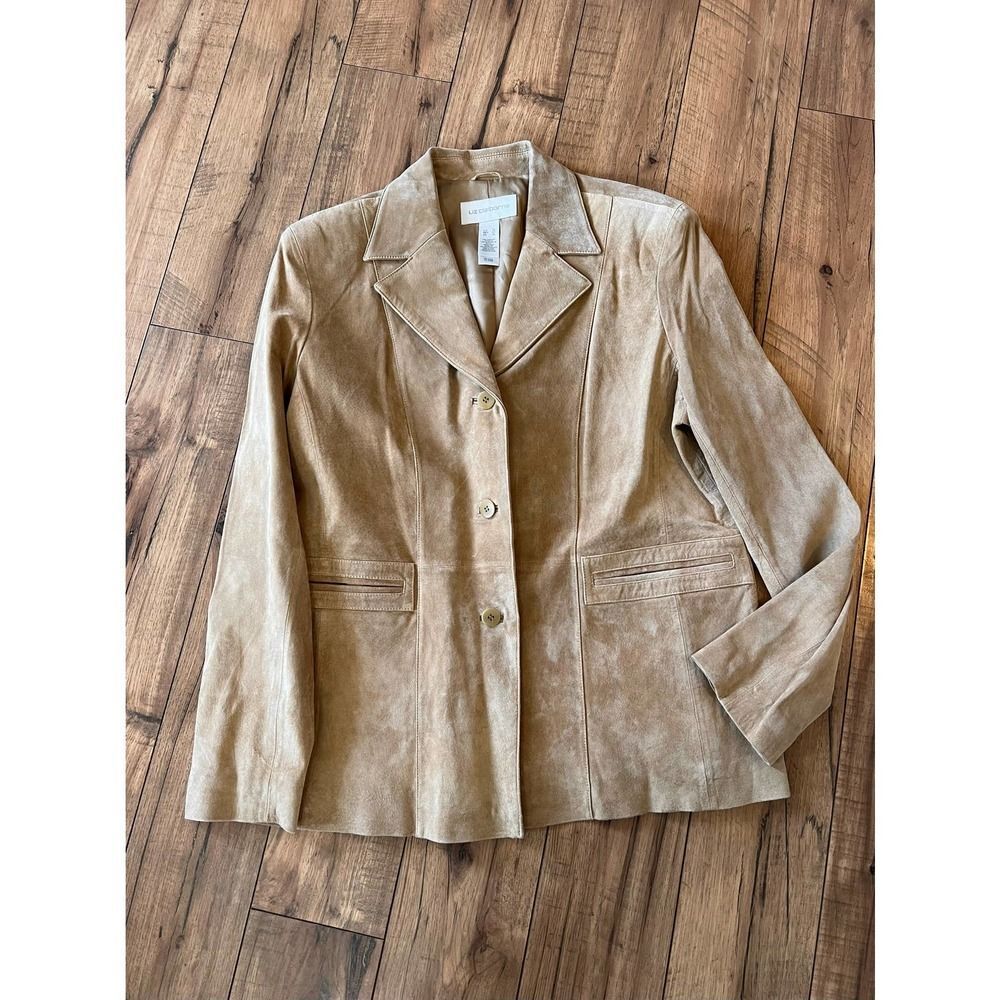Liz Claiborne size XL genuine suede tan blazer jacket